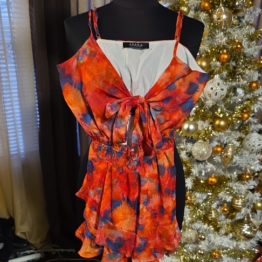 AKIRA Multicolor Tie-Dye 1 Piece Short Set - Sz Small
